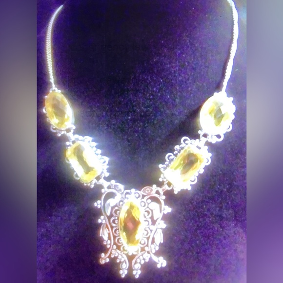 Citrine 925 Sterling Silver Necklace